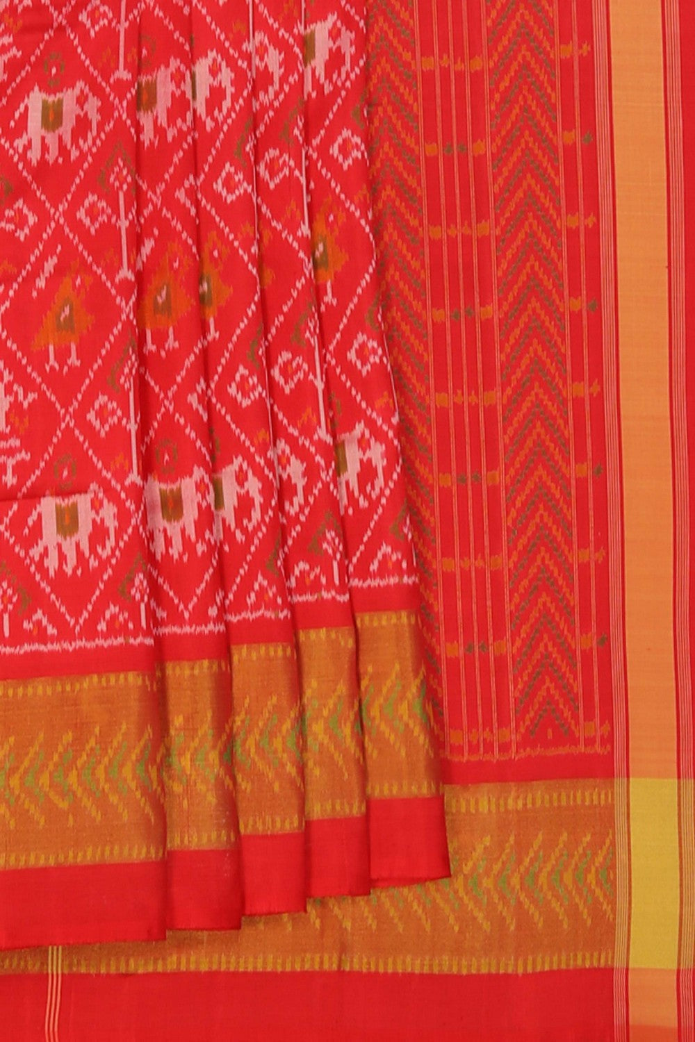 Image of Rajkot Patola Silk Red Saree